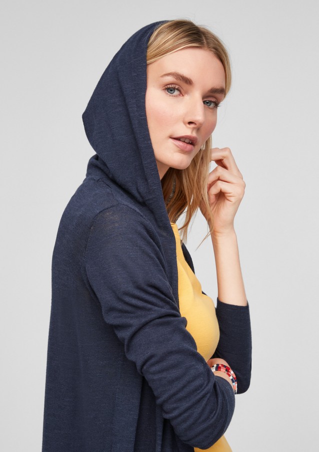 Women Cardigans | Long cardigan with a hood - ZK35711