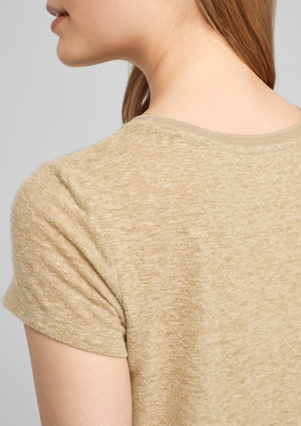 Femmes Shirts & tops | T-shirt imprimé en chanvre mélangé - PL07418