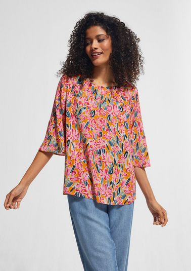 Viscose blouse with trumpet sleeves from comma