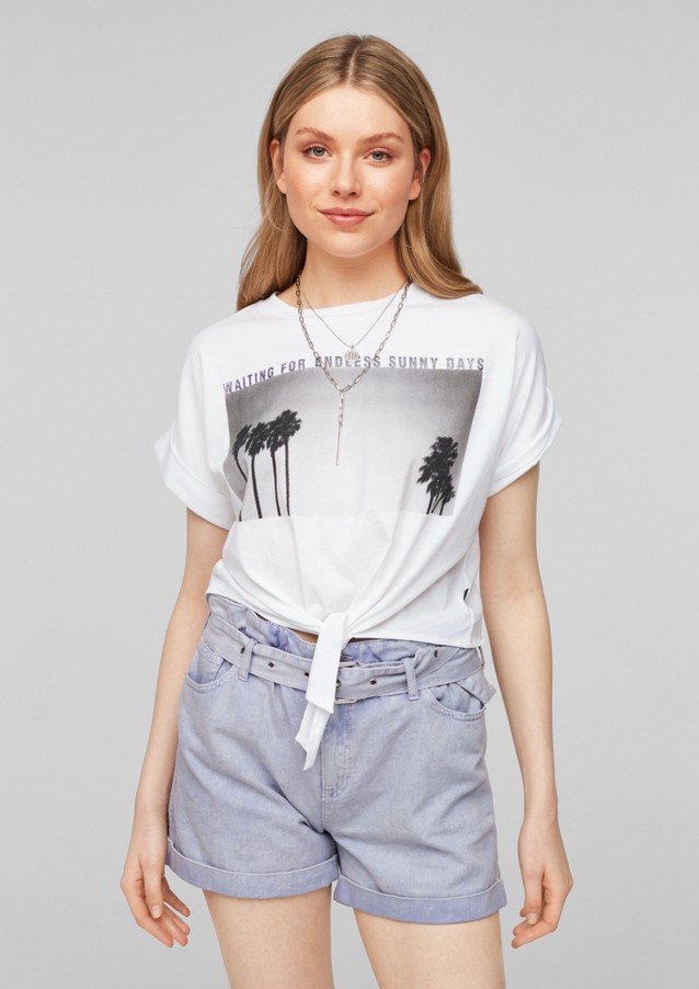 Femmes Shirts & tops | T-shirt en jersey à détail noué - HO94209