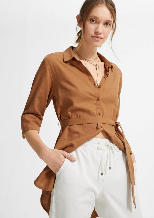 Long blouse with tie-around belt from comma