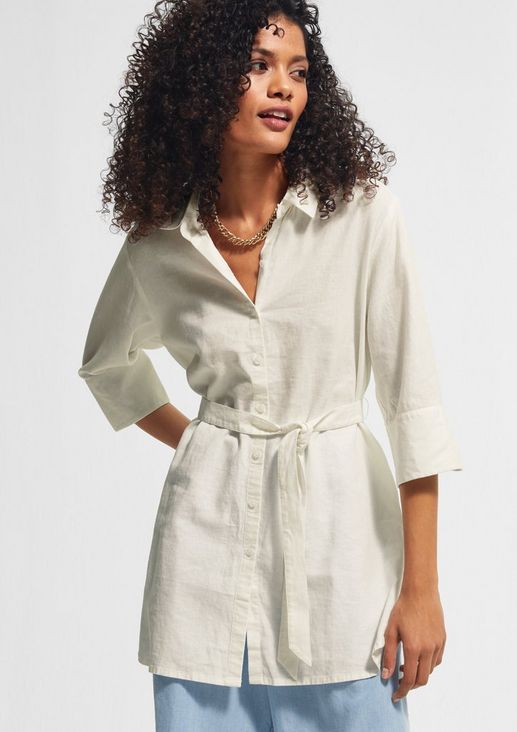 Long blouse with a tie-around belt from comma