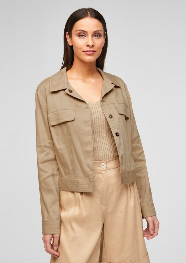 Damen Jacken | Blazerjacke aus Leinenmix - PO27794