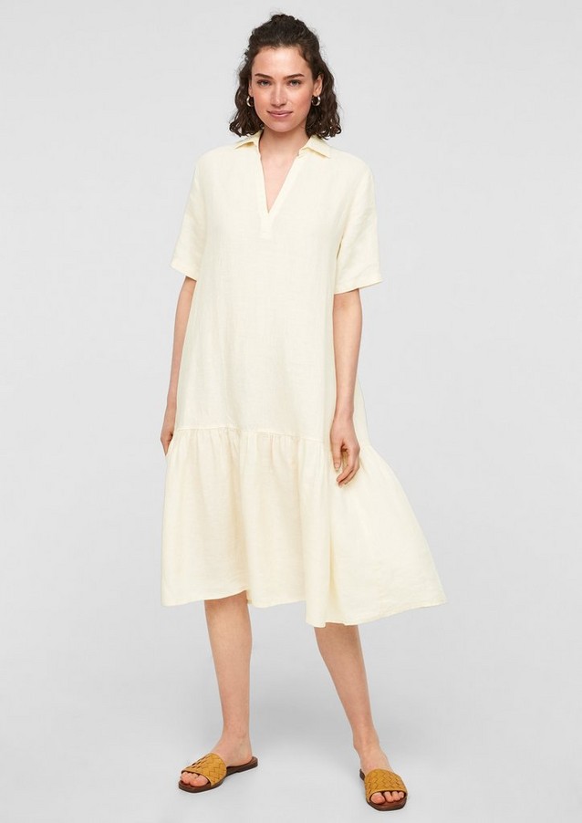 Femmes Robes | Robe à pans en pur lin - WN93213