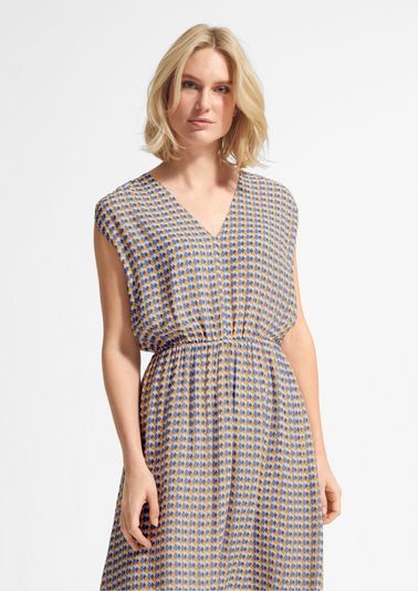 Viscose dress with a back neckline from comma