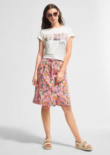 Midi skirt with a floral pattern from comma