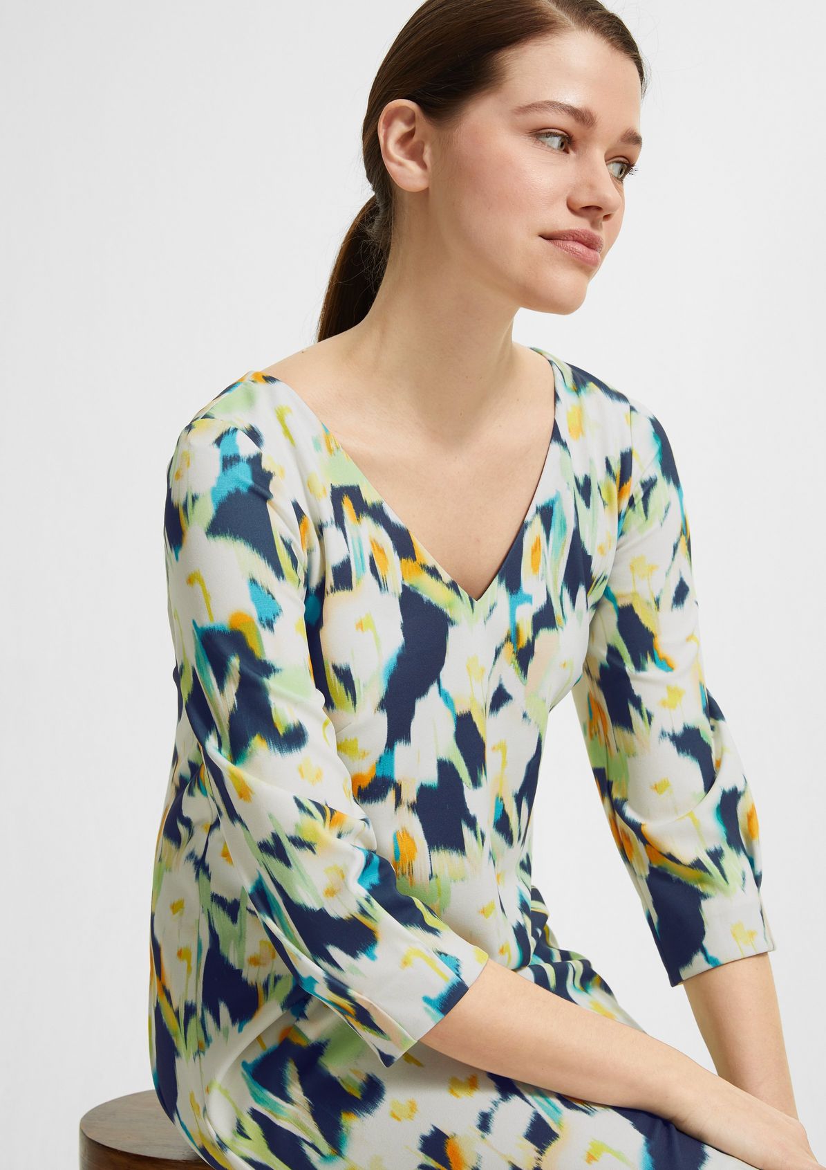 Jersey dress with an all-over print from comma