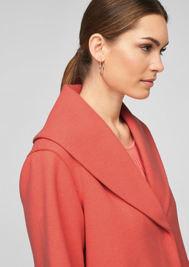 Women Jackets | Wool blend jacket with a turn-down collar - ZG42955