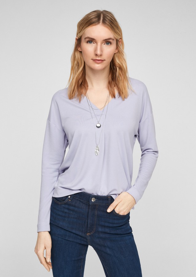 Femmes Shirts & tops | T-shirt à manches longues et encolure en V - JN46400