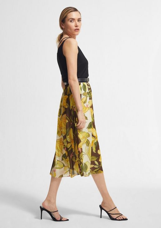 Midi skirt with a floral print from comma
