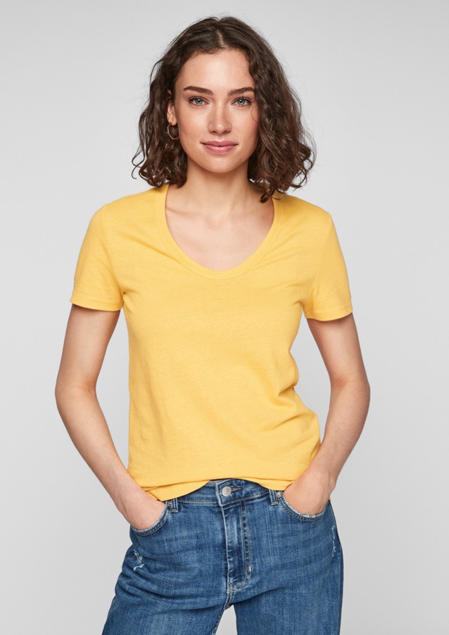 Damen Shirts & Tops | T-Shirt aus Leinenmix - SQ81504