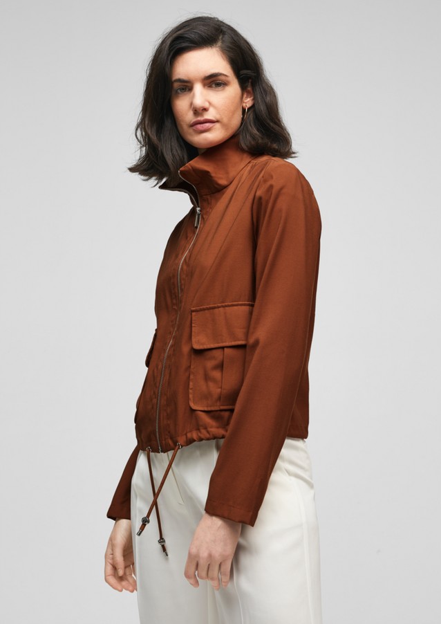 Women Jackets | Bomber jacket with a drawstring tie - NU57237