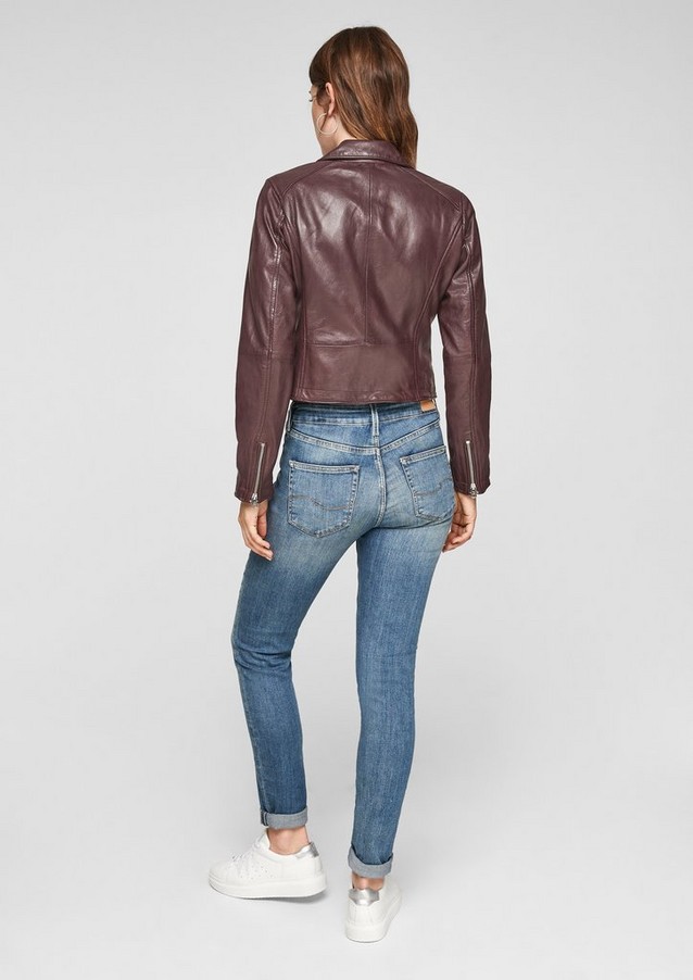 Women Jackets | Leather biker jacket - OB12004