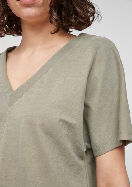 Femmes Shirts & tops | T-shirt à col V en jersey de fil flammé - QQ47731