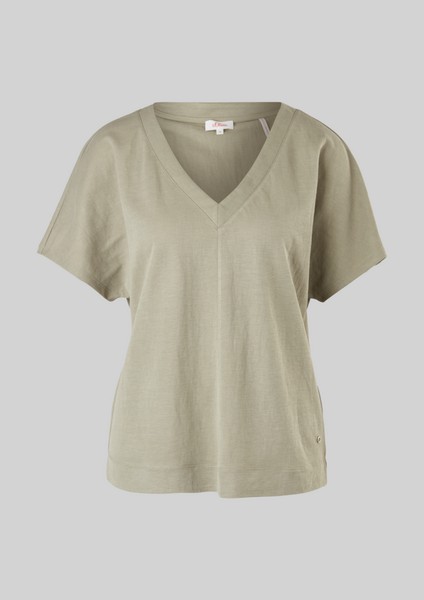 Femmes Shirts & tops | T-shirt à col V en jersey de fil flammé - QQ47731