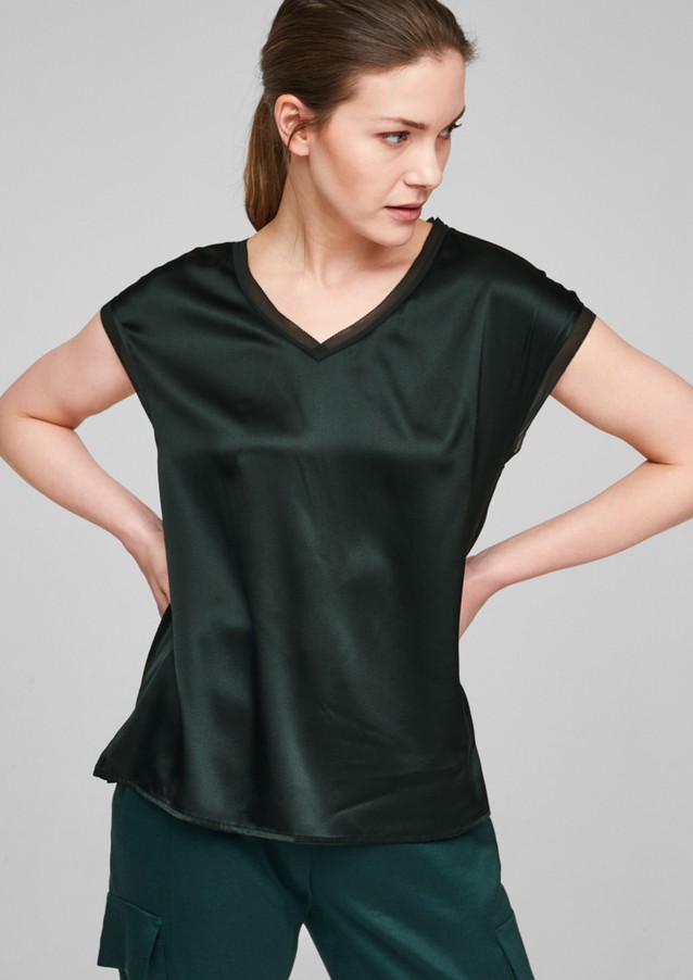 Femmes Shirts & tops | Haut façon blouse à devant en soie - LO06860