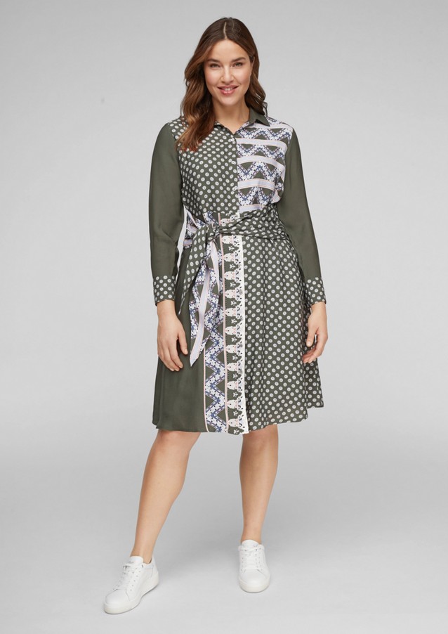 Women Plus size | Printed dress with bow detail - BG07430