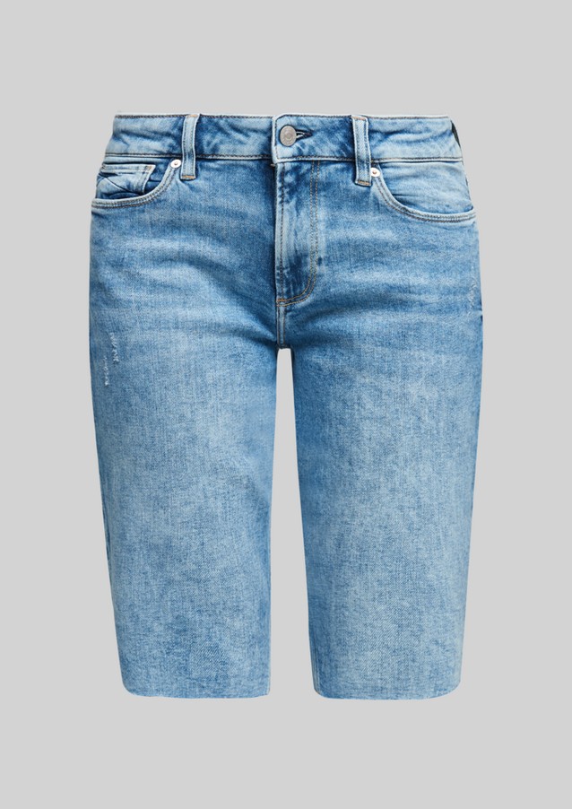 Femmes Jeans | Slim : short en jean à franges - YN08498