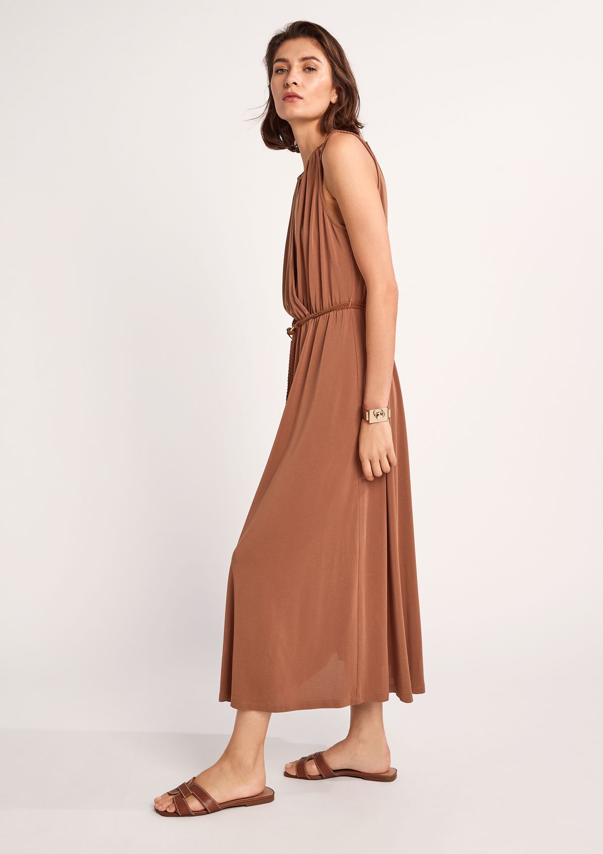 Blended modal dress with a braided belt from comma