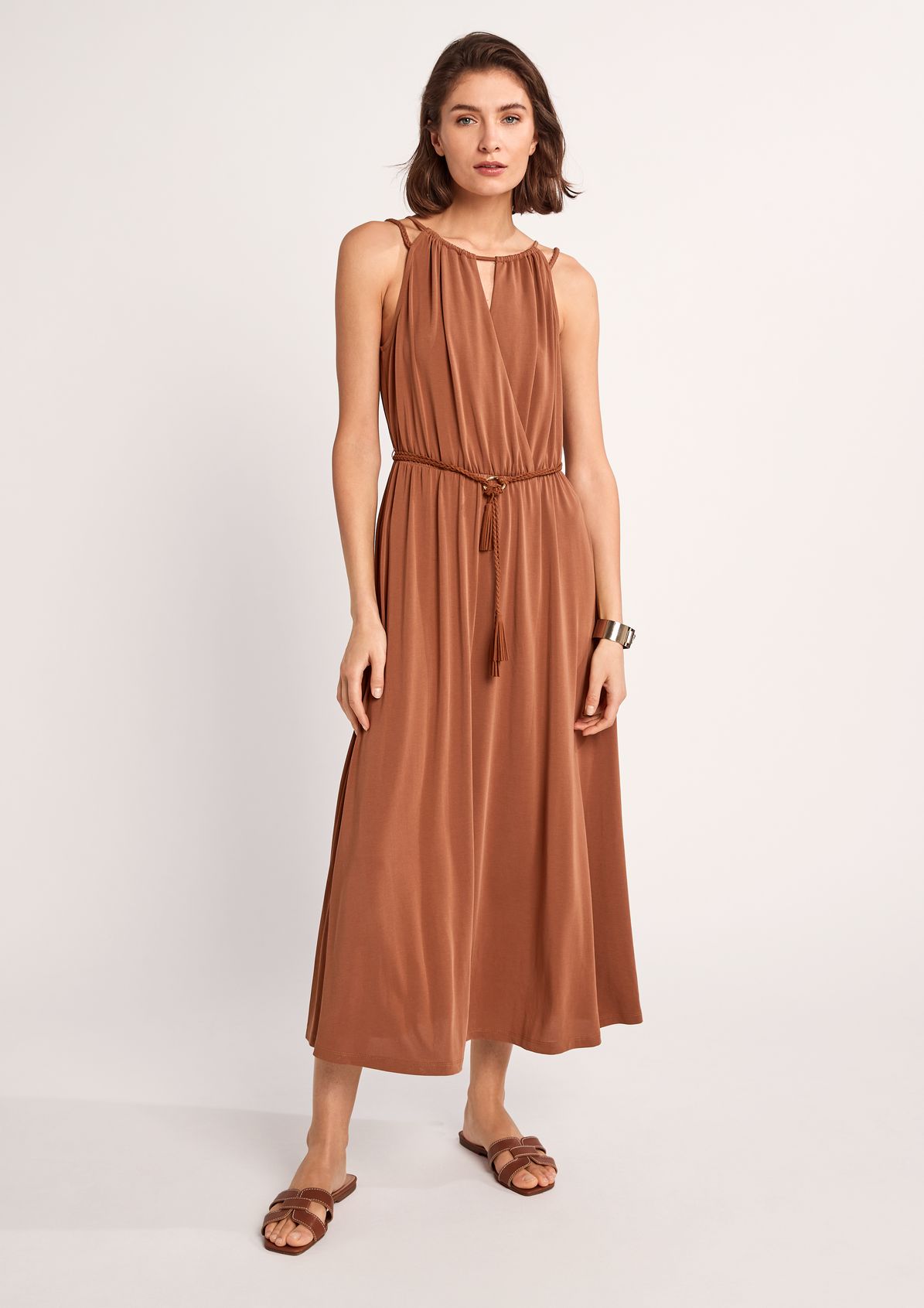 Blended modal dress with a braided belt from comma