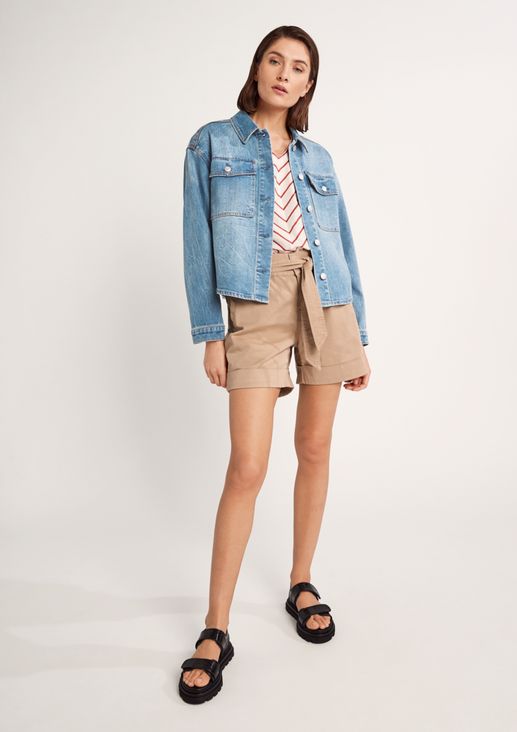 Denim shirt in a cropped design from comma