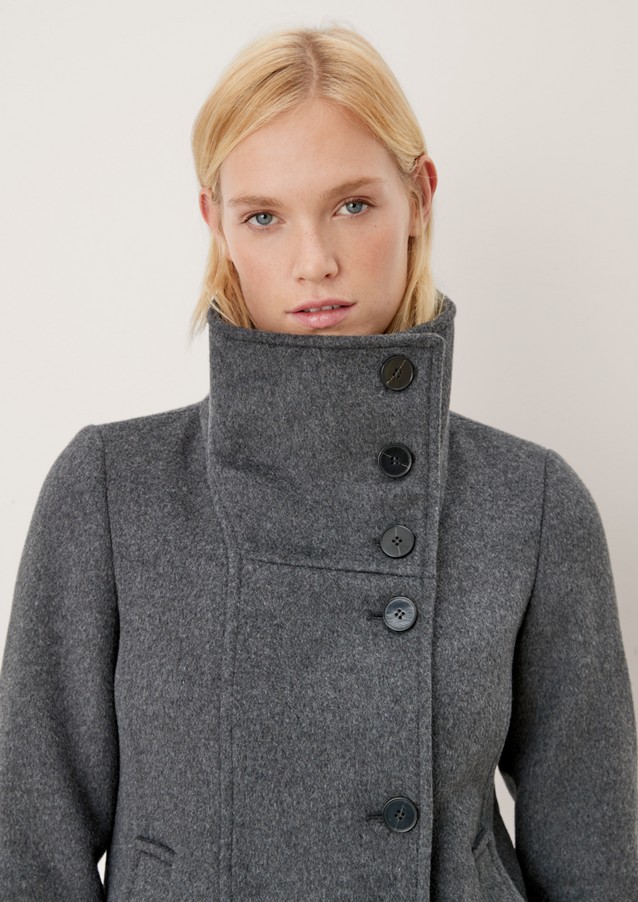 Women Jackets | Wool blend pea coat - XW27716