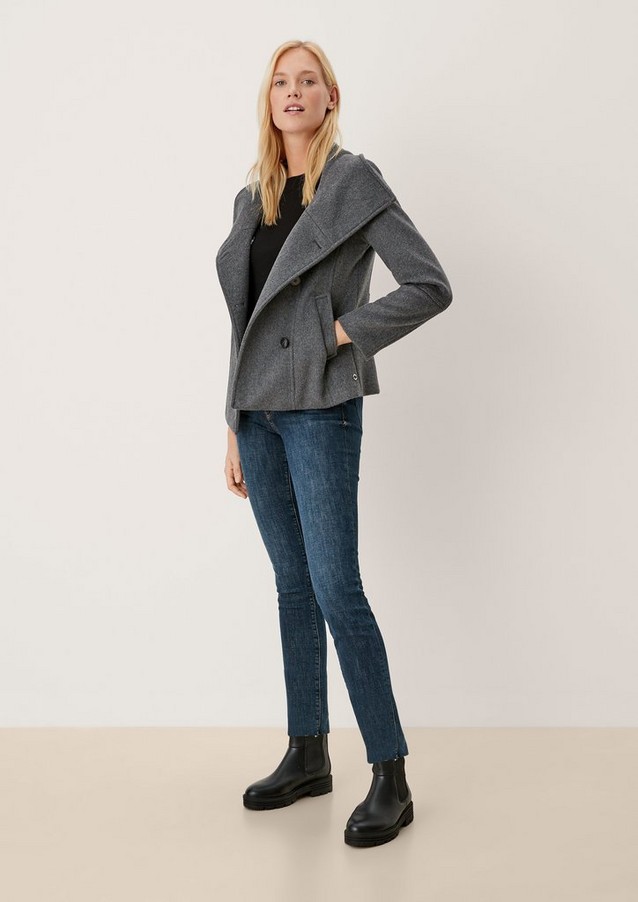 Women Jackets | Wool blend pea coat - XW27716