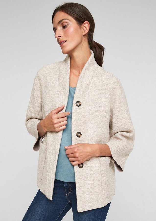 Women Jackets | Relaxed blazer jacket in a wool blend - MF38468