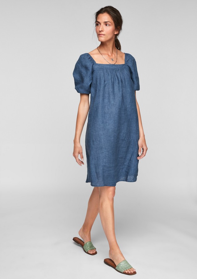 Women Dresses | Linen dress with puff sleeves - FV11750