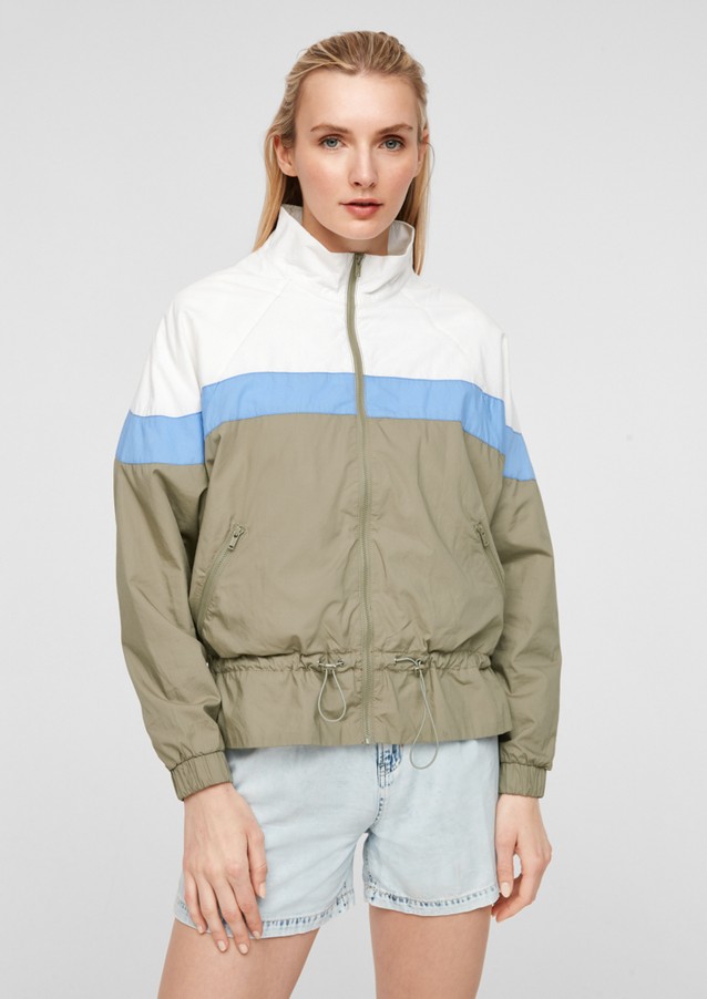 Women Jackets | Bomber jacket with block stripes - PQ94514