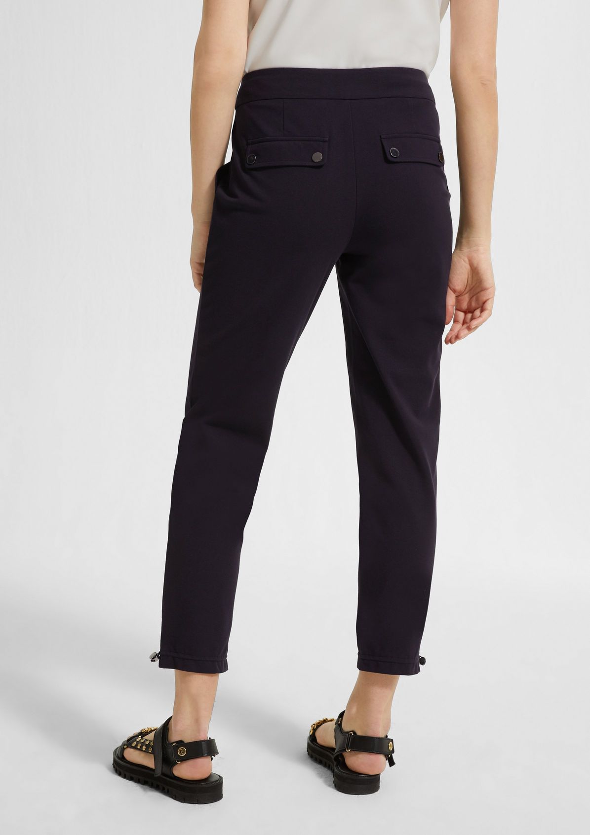 Regular Fit: jersey trousers with a belt from comma