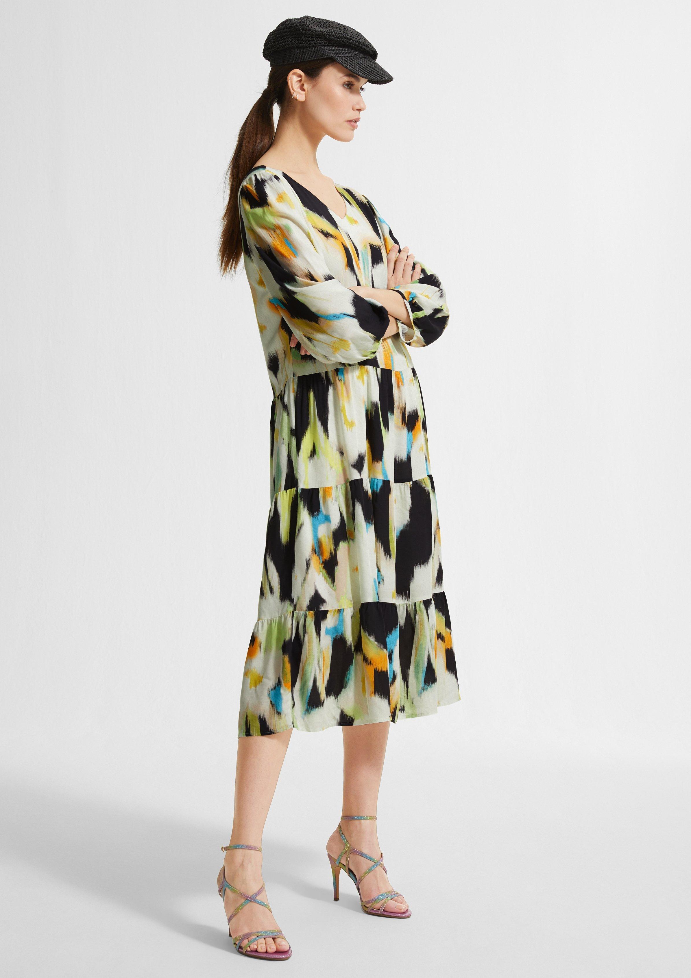 Comma Patterned Viscose Midi Dress 