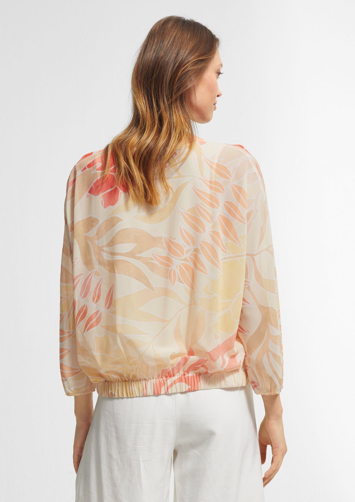 Layered blouse with a fixed jersey top from comma