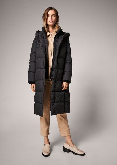 Long down coat with hood from comma