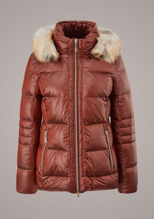 Quilted jacket with detachable faux fur from comma