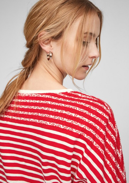 Damen Shirts & Tops | Streifen-Shirt mit Stickerei - HX45030