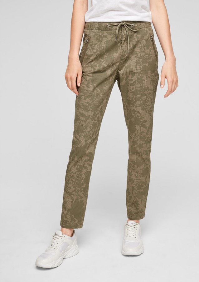 Women Trousers | Regular Fit: 7/ 8 chinos with print - EU49828