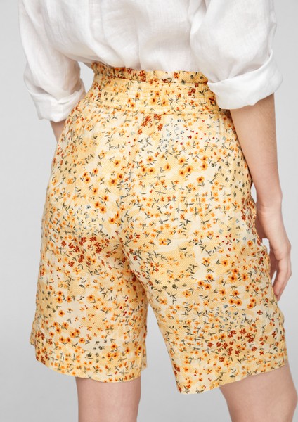 Femmes Pantalons | Regular : short en lin à imprimé - ZZ21784