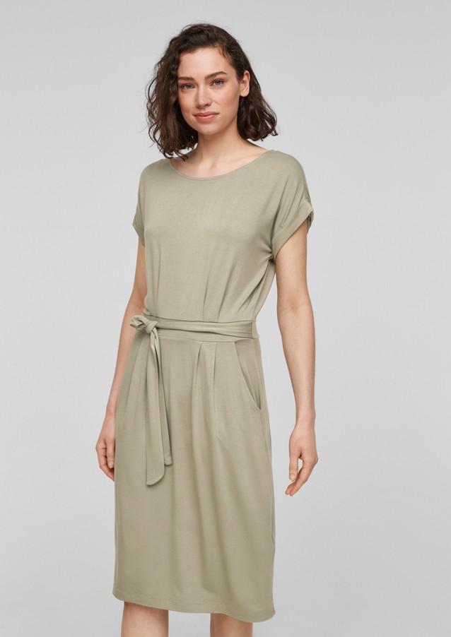 Women Dresses | Jersey dress with a tie-around belt - MK95802