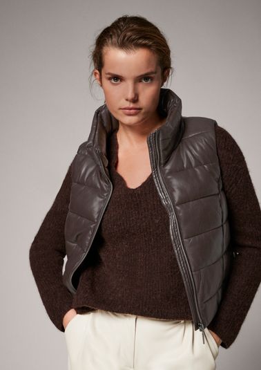 Faux leather puffer body warmer from comma
