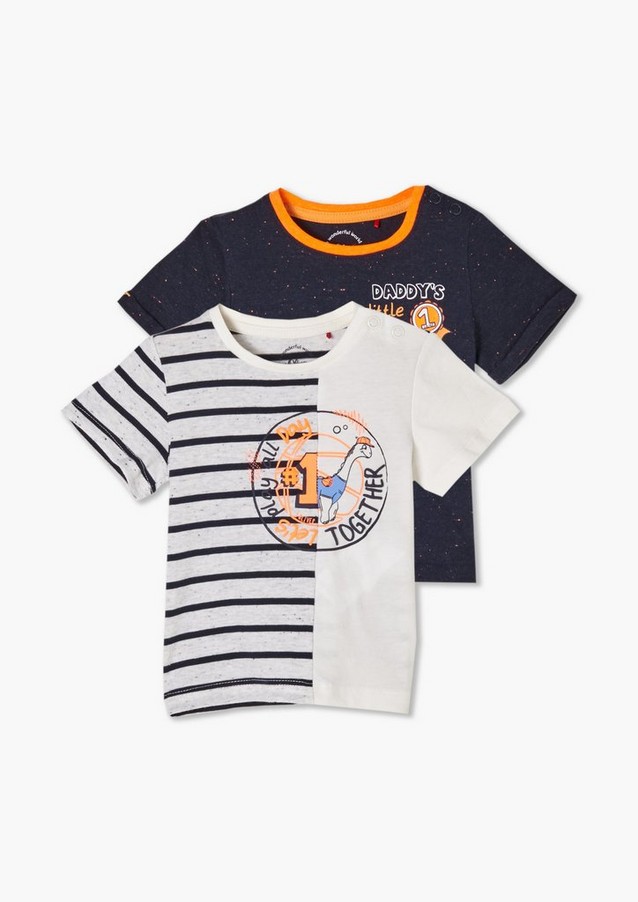 Junior Boys (sizes 50-92) | Double pack of T-shirts with a print detail - KG97254