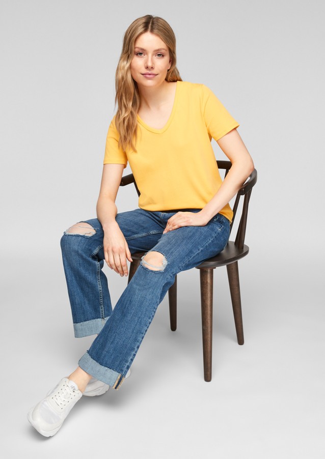 Damen Shirts & Tops | T-Shirt aus Baumwolle - ZC09218