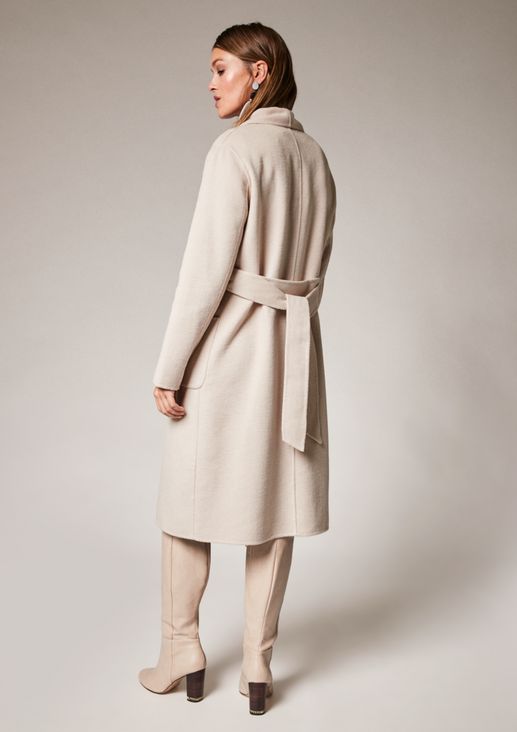 Long coat with a tie-around belt from comma