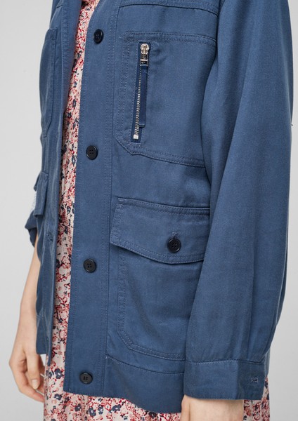 Women Jackets | Lightweight twill jacket in blended lyocell - MY83431
