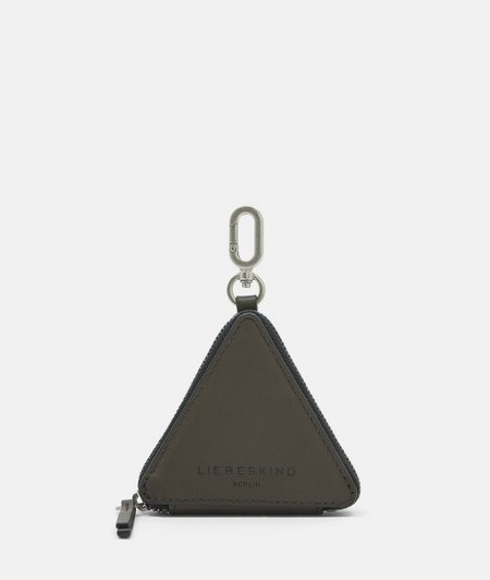 Dreieckiger Taschenanhänger aus Leder 