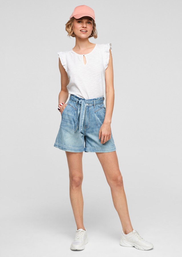 Femmes Shirts & tops | Haut en coton à manches volantées - MZ93053