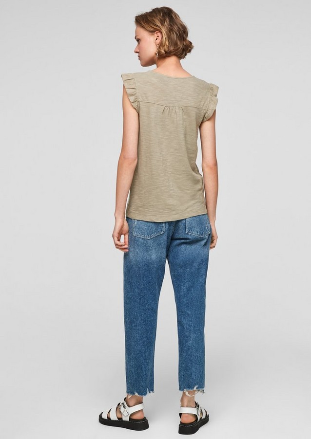 Damen Shirts & Tops | Baumwollshirt mit Volantärmeln - ZO53684