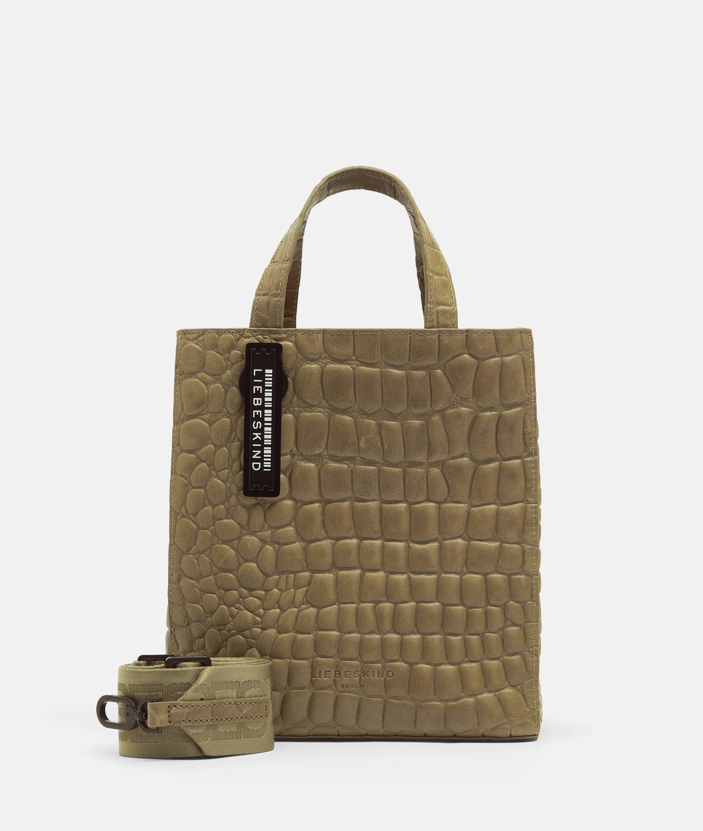 Sac Liebeskind Berlin En Cuir Noir Façon Crocodile/serpent - Vintage, Cuir Véritable, Fourre-tout