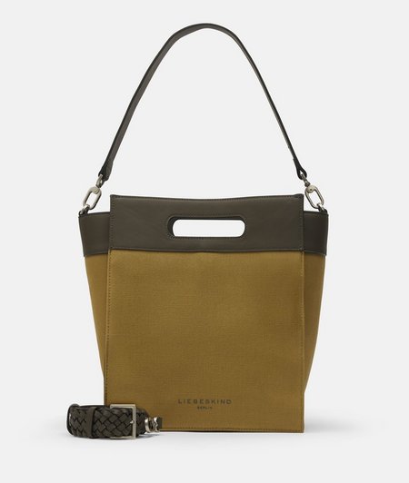 Canvas tote bag with smooth leather from liebeskind