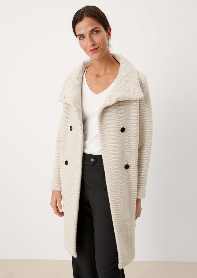 Women Coats | Soft coat with textured pattern - OP88615
